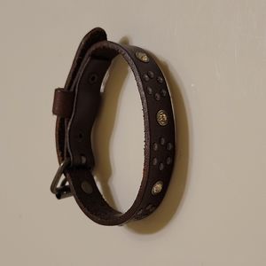 Adjustable, Leather, and studded, belt bracelet